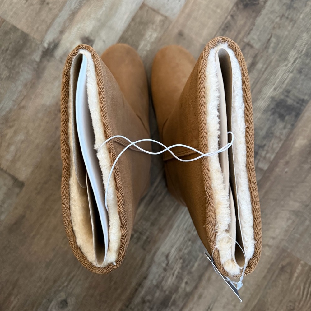 Womens Sarah Suede Shearling Winter Boots - Universal Thread Tan Brown 8 - Picture 11 of 12